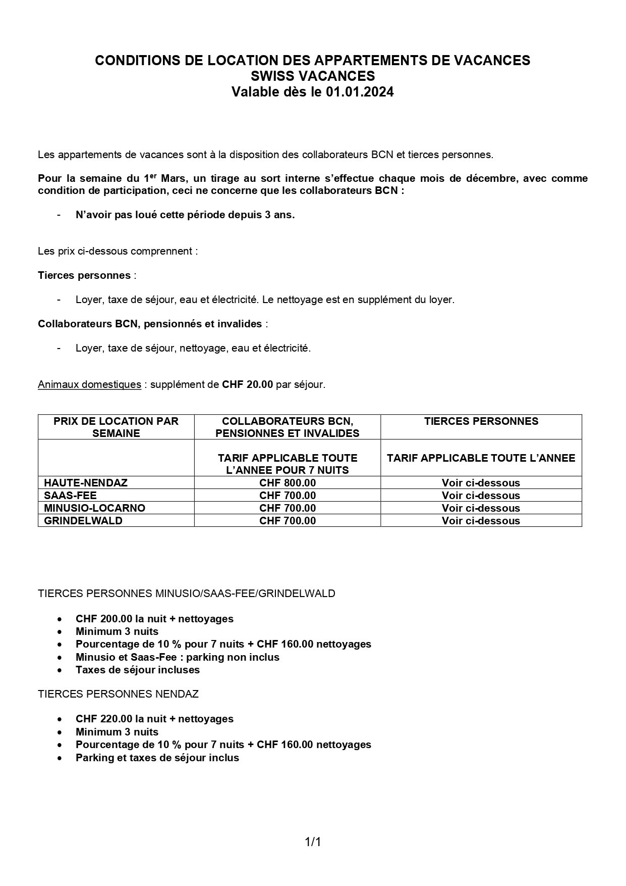 Condition de location